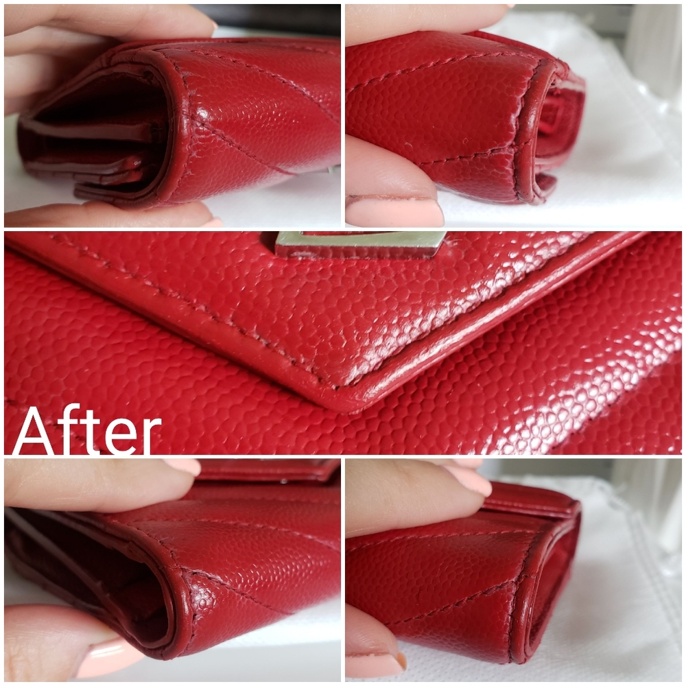 **SOLD** Authentic Pre-owned Yves Saint Laurent Grain De Poudre Compact Wallet - Picture 12 of 16